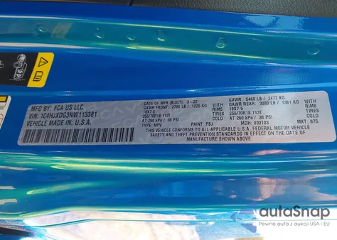 2022 Jeep Wrangler Unlimited Sport Altitude 4X4 z USA, uszkodzony, nr VIN 1C4HJXDG3NW113381